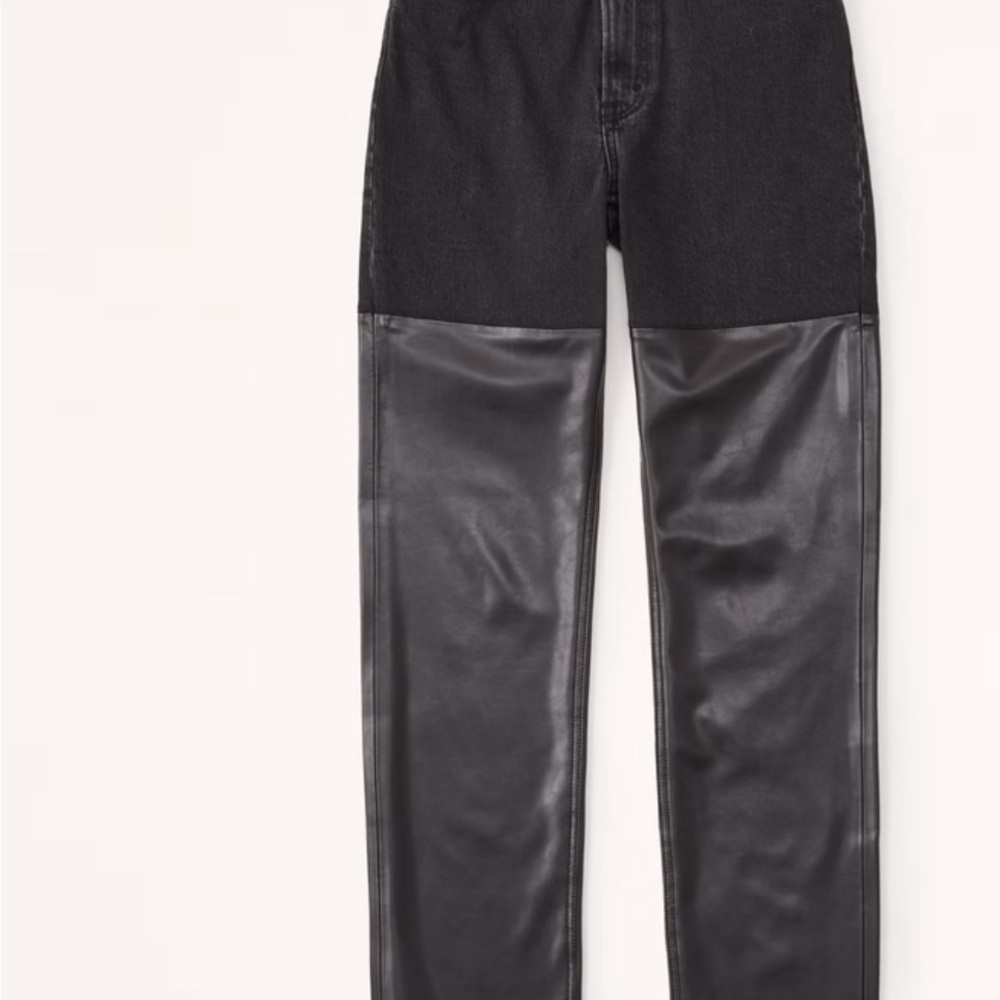 Abercrombie & Fitch Black Leather Panel Jeggings